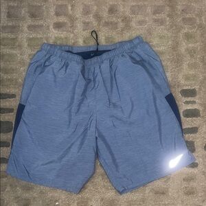 Nike Men's Heather Blue Athletic Shorts with Navy Panels